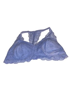 Gilligan & O'Malley Floral Lace Bralette in Periwinkle Size: XL